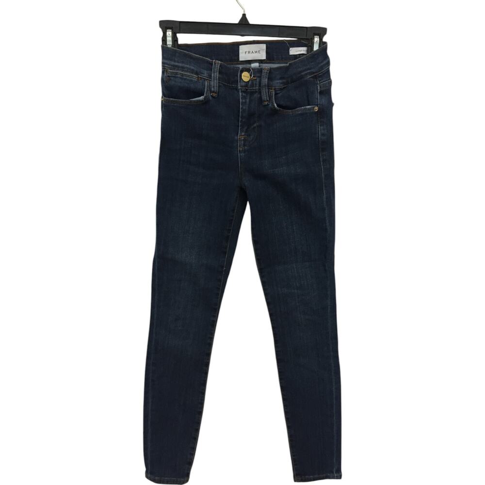 Frame Jeans Womens Size 23 Le High Skinny Cropped Blue Stretch Denim Dark Wash